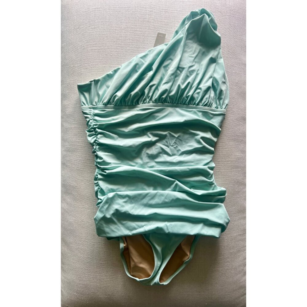 J. Crew Ruched One-Shoulder One-Piece